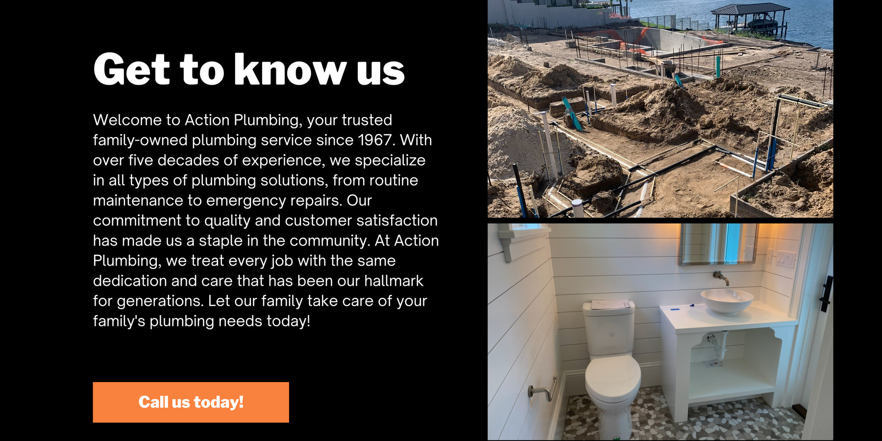 Finished bathroom plumbing by Action Plumbing